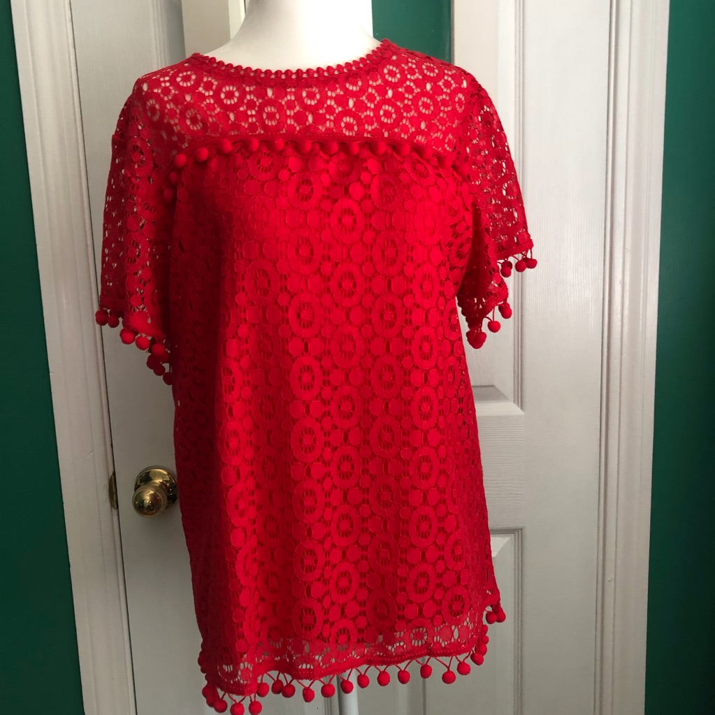 Red Lace Top Sz Small